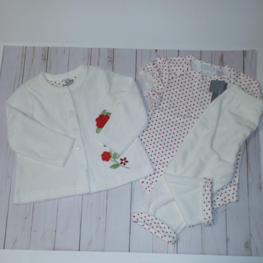 First Impressions Baby Girls 3pc Outfit Bodysuit Pants Jacket